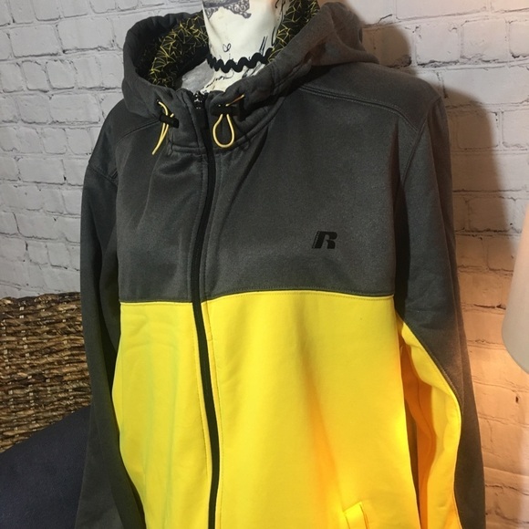 Russell zipper front two colored sweat jacket - Picture 2 of 11